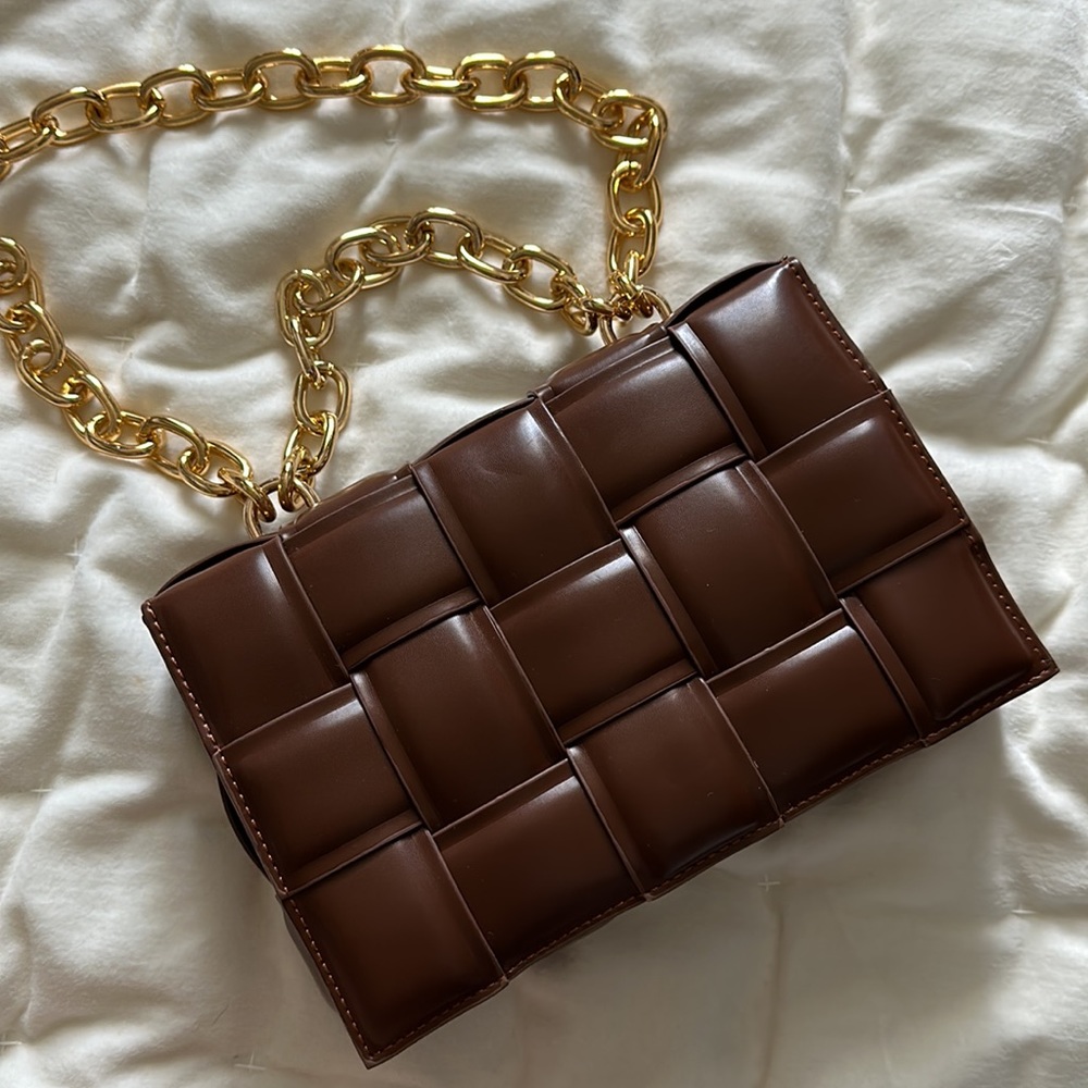 Chocolate Brown Faux Leather Bag